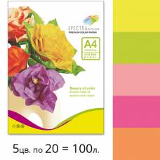 Папір КМА кольоровий А4 набір Spectra Color 75г/м 5*20/100л мікс НЕОНОВИЙ (184)