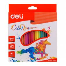 Олівці кольорові Deli COLOR RUN 24кол.