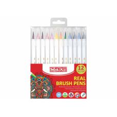 Фломастери Maxi пензлики REAL BRUSH 12кол. 0,5-6мм.