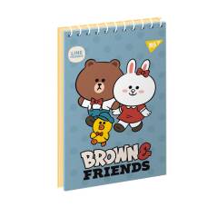 Блокнот спіральний Yes A7 LINE FRIENDS 80л, спіральний