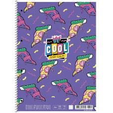 Зошит офісний Школярик STUDENT A4 80л, спіральний у клітинку, картон, білий блок, виб. УФ-лак