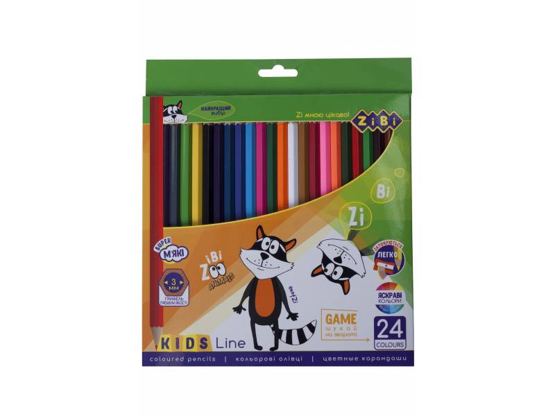 Олівці кольорові Zibi KIDS LINE 24кол. Олівці кольорові Zibi KIDS LINE 24кол.