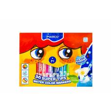 Фломастери Marco Super Washable  36кол. КАРТОННА УПАКОВКА