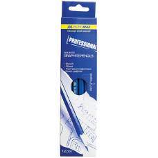 Олівець графітний набір Buromax PROFESSIONAL (12шт.) 4H-6B Олівець графітний набір Buromax PROFESSIONAL (12шт.) 4H-6B