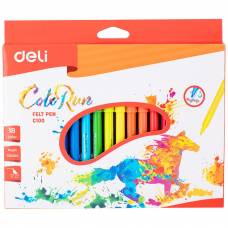 Фломастери Deli COLOR RUN картона упаковка 18кол.