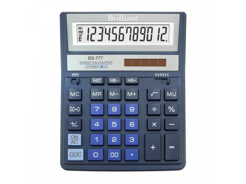 Калькулятор бухгалтерський Brilliant BS-777BL 12р. (157*200мм) (аналог Citizen 888) синій Калькулятор бухгалтерський Brilliant BS-777BL 12р. (157*200мм) (аналог Citizen 888) синій