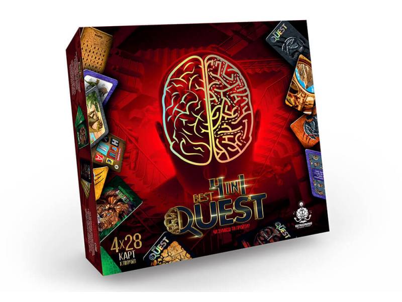 Гра Danko Toys розвиваюча карткова BEST QUEST 4in1 Гра Danko Toys розвиваюча карткова BEST QUEST 4in1