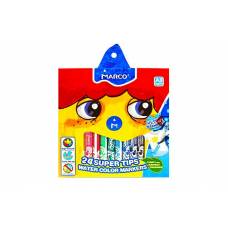 Фломастери Marco Super Washable  24кол. КАРТОННА УПАКОВКА