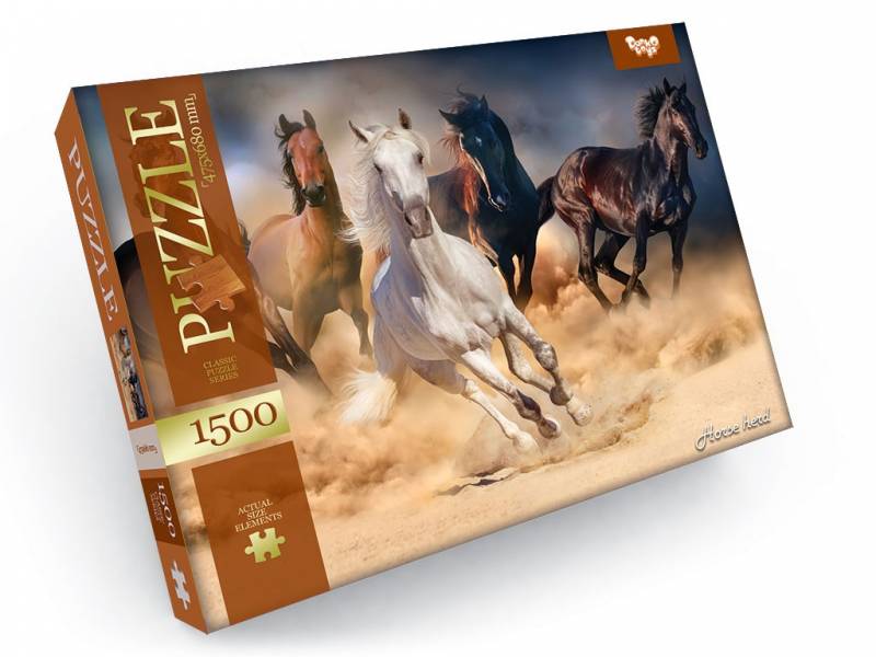 Пазл Danko Toys 1500 ел. HORSE HERD (КОНІ) 475*680мм. Пазл Danko Toys 1500 ел. HORSE HERD (КОНІ) 475*680мм.