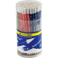 Олівець графітний Buromax HB з гумкою, COLOR асорті