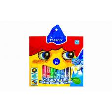 Фломастери Marco Super Washable  12кол. КАРТОННА УПАКОВКА