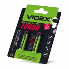Елемент живлення alkaline Videx TURBO LR03 (1*2)