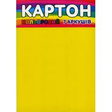Кольоровий картон Х-М А4, 7л односторонній