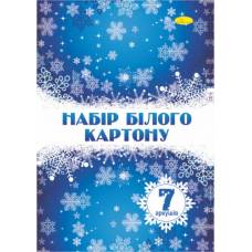 Кольоровий картон .білий Апельсин А4, 7л.