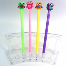 Ручка дитяча VL гелева з іграшкою СОВЯТА синя