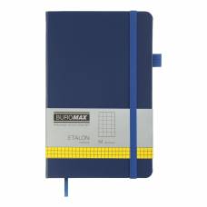 Блокнот Buromax діловий ETALON 125*195мм 96л клітинка, штучна шкіра на гумці, синій Блокнот Buromax діловий ETALON 125*195мм 96л клітинка, штучна шкіра на гумці, синій