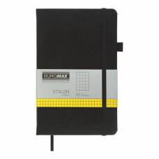 Блокнот Buromax діловий ETALON 125*195мм 96л клітинка, штучна шкіра на гумці, чорний Блокнот Buromax діловий ETALON 125*195мм 96л клітинка, штучна шкіра на гумці, чорний