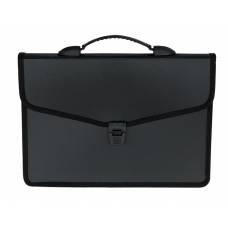 Портфель пластиковий Buromax A4, 3 відділення, чорний Портфель пластиковий Buromax A4, 3 відділення, чорний