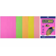 Папір КМА кольоровий А4 набір Buromax 20л (5кол.) мікс NEON (неонові кольори)