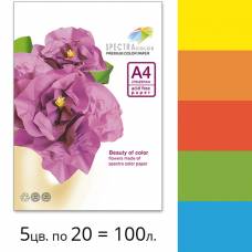 Папір КМА кольоровий А4 набір Spectra Color 160г/м 5*20/100л мікс ІНТЕНСИВНИЙ (047)