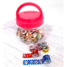 Скотч канцелярський LK для декору, асорті 1.1см*1м