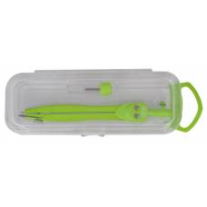 Циркуль Zibi NEON в футлярі + грифель, салатовий