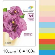 Папір КМА кольоровий А4 набір Spectra Color 160г/м 10*10/100л мікс СУПЕР-МІКС (016)