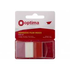 Стікери закладки пластикові Optima 45*25мм 50л. червоні