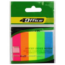 Стікери закладки пластикові 4Office NEON 12*50мм 5кол.*20л.