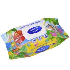 Серветки вологі Summer Fresh з клапаном ДИТЯЧІ (120шт.)