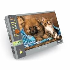 Пазл Danko Toys 1500 ел. KITTEN AND PUPPY 475*680мм.