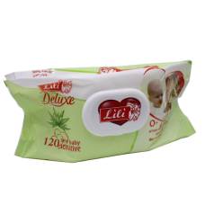 Серветки вологі Лілі DELUXE дитячі з ромашкою (120шт.) клапан