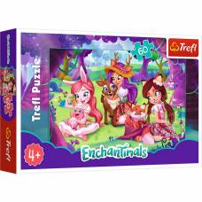 Пазл Trefl 60 ел. ПІСЛЯОБІДНИЙ ВІДПОЧИНОК / MATTEL ENCHANTIMALS