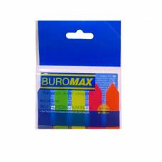 Стікери закладки пластикові Buromax 45*12мм 5кол.*25л. СТРІЛКА НЕОН