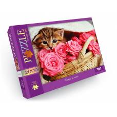Пазл Danko Toys 2000 ел. KITTEN IN ROSES 660*940мм.