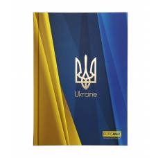 Зошит офісний Бюромакс UKRAINE А5, 96л тверда глянцева ламінація, синій електрик