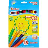 Олівці кольорові Барвінок ECO PLASTIC 18кол.