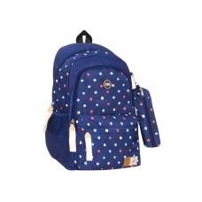 Рюкзак Cool For School м`який анатомічна спинка 46*28*23см, синій в крапинку  з пеналом