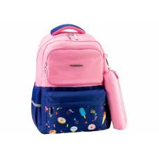 Рюкзак Cool For School ортопедична спинка 39.5*30*20см, рожево-синій з пеналом