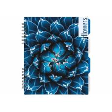 Зошит офісний Optima з роздільником FLOWERS B5 120арк спіраль, пластік
