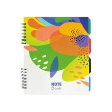 Зошит офісний Optima з роздільником FLOWERS B5 120арк спіраль, пластік