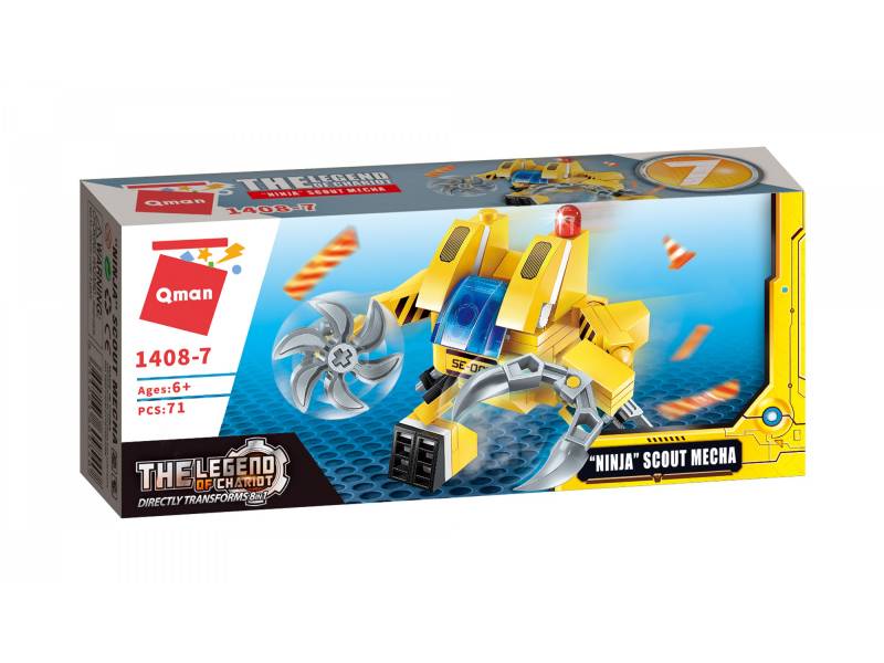 Qman 1408-7 ТРАНСПОРТ БУДІВЕЛЬНИЙ (NINJA SCOUT MECHA) 71 дет. Qman 1408-7 ТРАНСПОРТ БУДІВЕЛЬНИЙ (NINJA SCOUT MECHA) 71 дет.