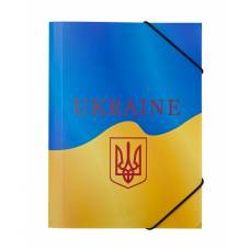 Папка пластикова на гумках Buromax B5 UKRAINE, жовта Папка пластикова на гумках Buromax B5 UKRAINE, жовта