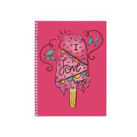 Зошит офісний Economix A5 VALENTINE:ICE CREAM 80л, спіральний, пластик. обкл.
