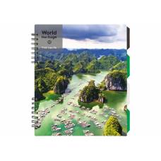 Зошит офісний Optima з роздільником WORLD HERITAGE VINH LAN HA B5 120арк спіраль, пластік