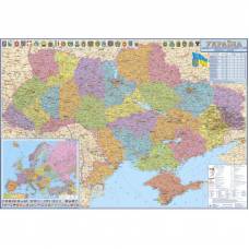 Мапа настінна ІПТ Україна. Адміністративний поділ. 110*77 см. М 1:250000 (картон, ламінація)