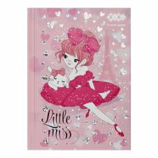 Зібі LITTLE MISS А6, 64л тверда матова ламінація+глітер, рожевий Зібі LITTLE MISS А6, 64л тверда матова ламінація+глітер, рожевий