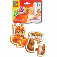 Пазл Vladi Toys магнітні Baby Puzzle ПУХНАСТИКИ