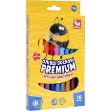 Олівці воскові Школярик PREMIUM 18 кол.