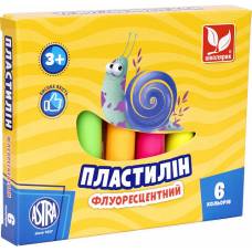 Пластилін Школярик круглий флуоресцентний 78гр. 6 кол.